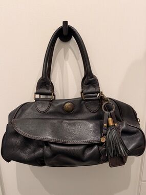 Dark brown Lancel bowler style bag